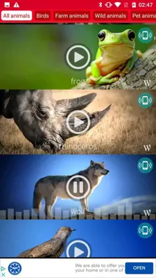 Animals: Ringtones android App screenshot 3