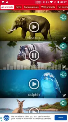 Animals: Ringtones android App screenshot 4